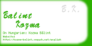 balint kozma business card