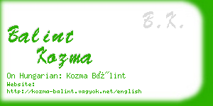balint kozma business card